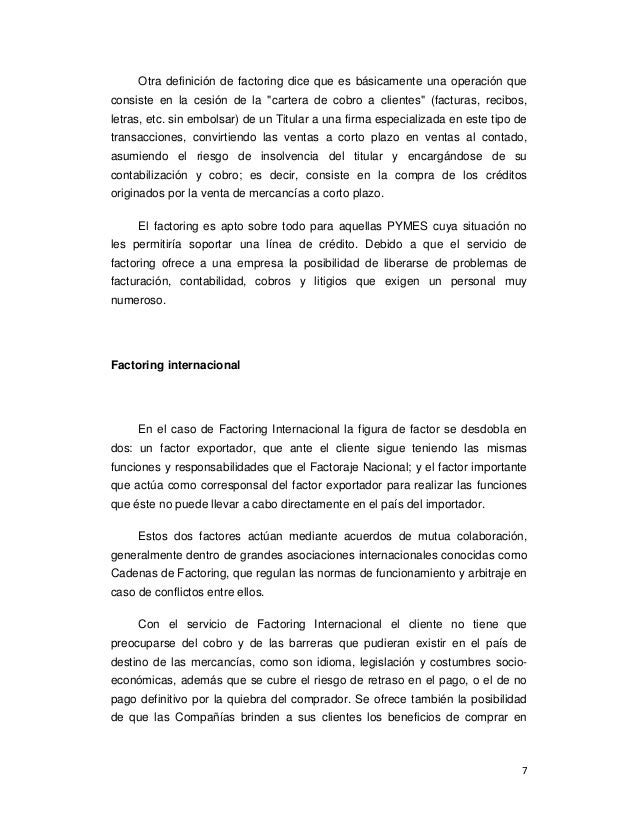 Factoring proyecto aplicado