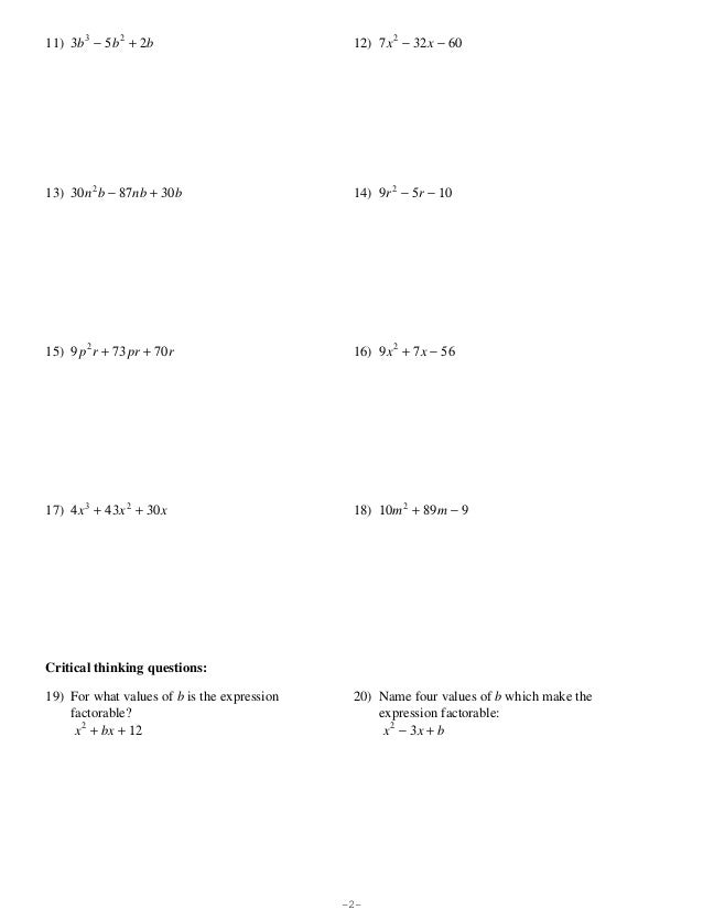factoring trinomials worksheet kuta