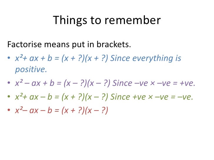 Factorise Quadratic Equations 3