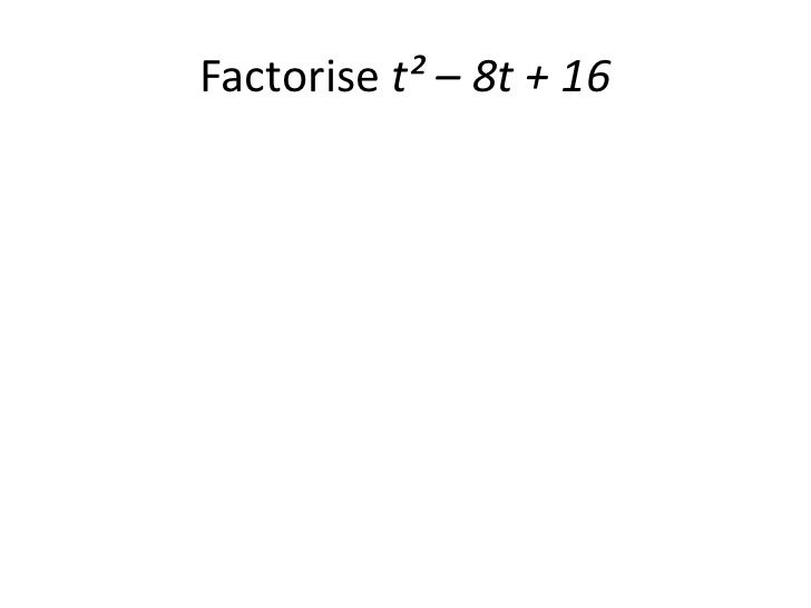 Factorise Quadratic Equations 3