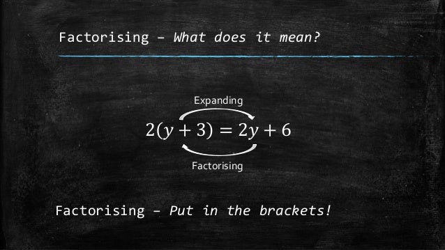 Factorising