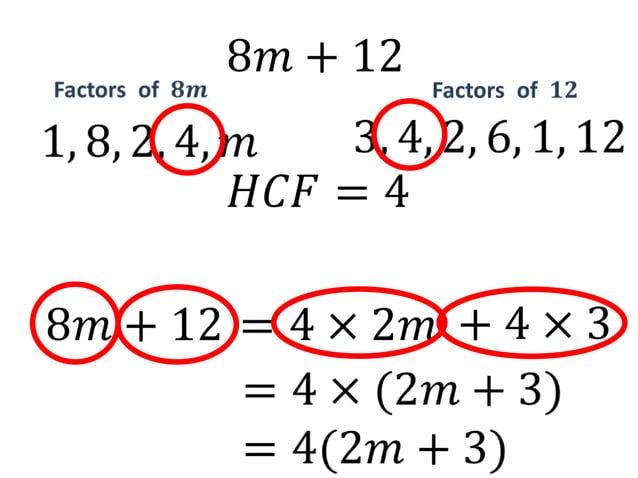 Factorising algebraic expressions | PPT