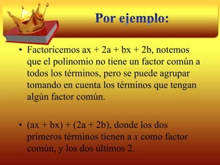 Trinomio de la forma ax2 + bx + c