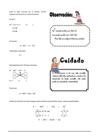 Factorización aspa simple | DOC