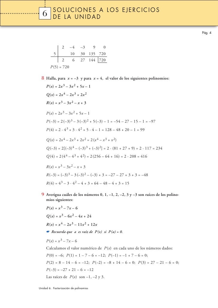 Factorizacion De Polinomios