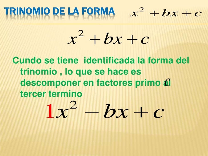 Factorizacion De La Forma X2 Bx C Pdf