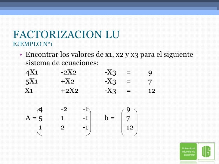Factorizacion lu
