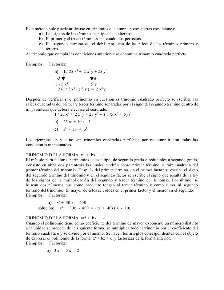 Factorizacion y productos notables