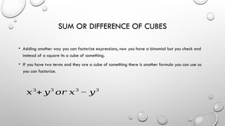 Comprehensive Guide to Algebraic Factorization Techniques and Formulas ...
