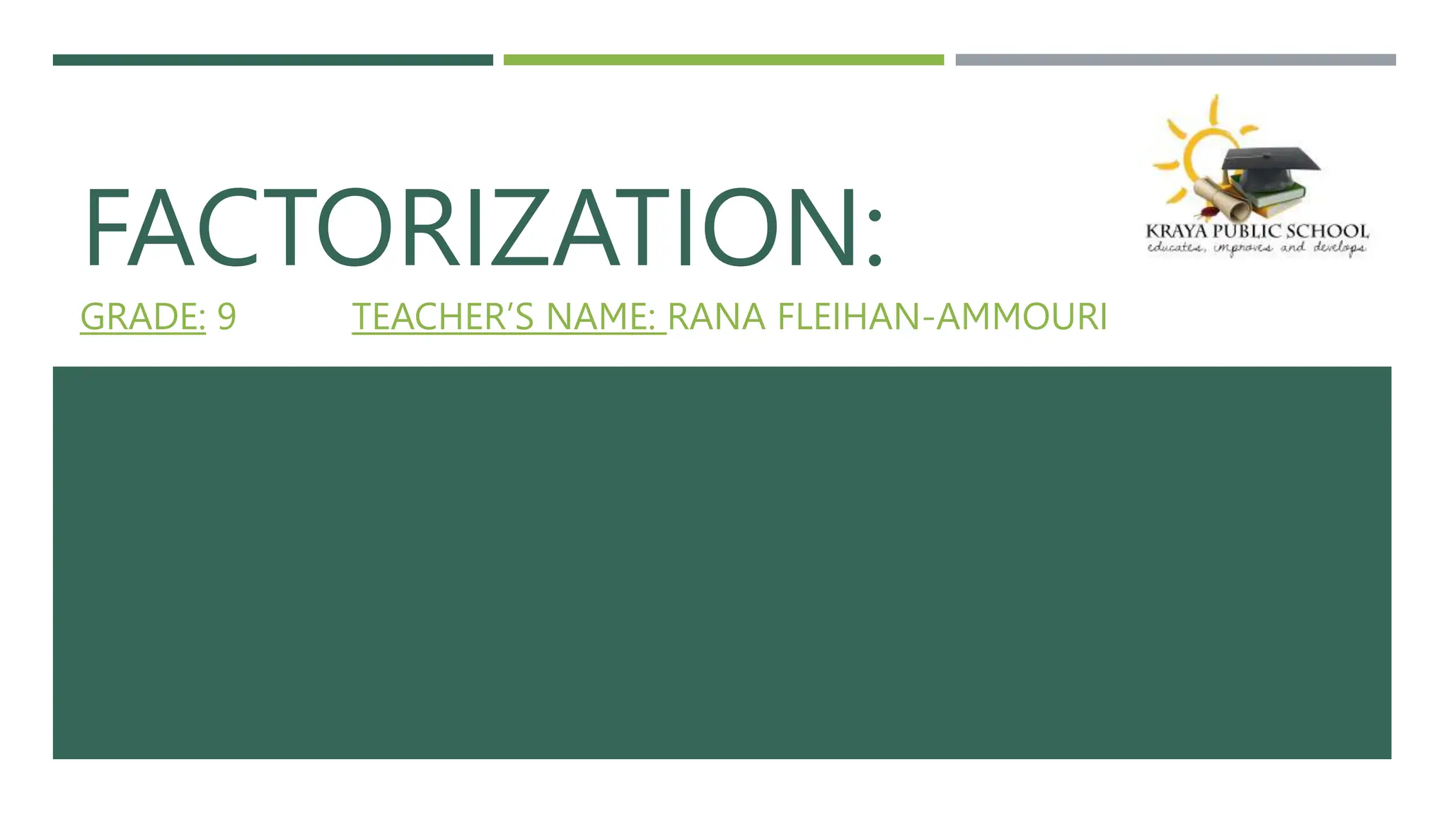 Factorization 9 Pptx