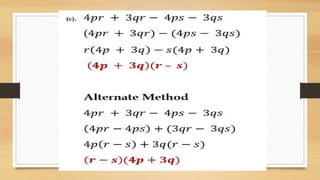This powerpoint explains how to factorize by grouping as well as how to ...