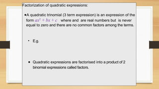 This powerpoint explains how to factorize by grouping as well as how to ...