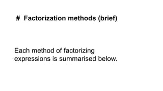 Factorization Powerpoint factorization for class 8.pptx