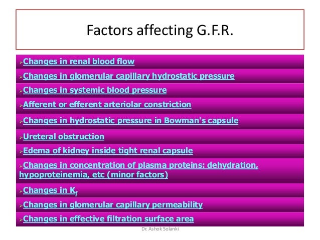 Factors Affecting G.F.R. capillary pressure diagram 