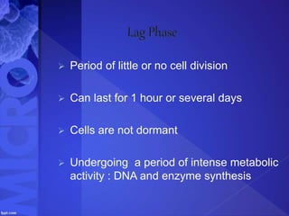  Period of little or no cell division
 Can last for 1 hour or several days
 Cells are not dormant
 Undergoing a period of intense metabolic
activity : DNA and enzyme synthesis
 
