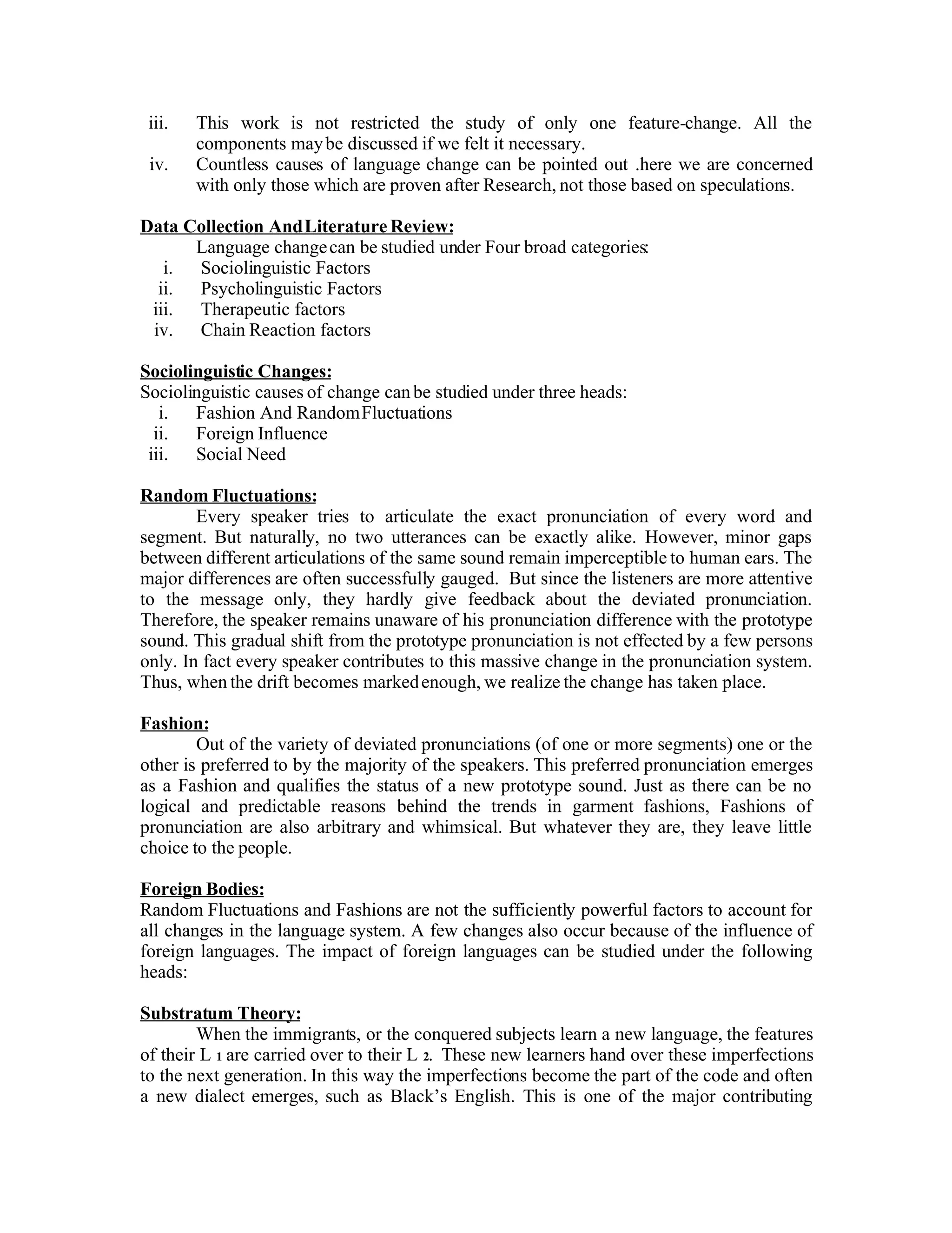 Factors Of Language Change 1