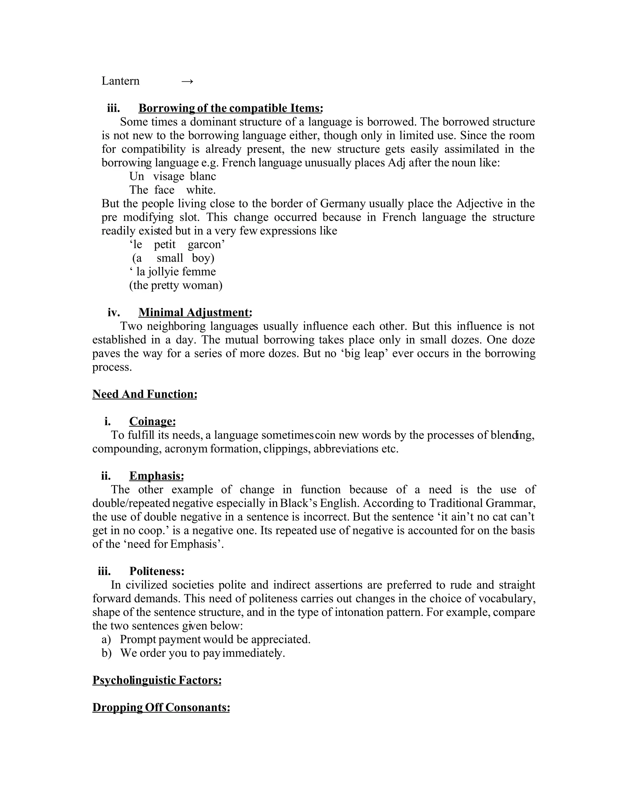 Factors Of Language Change 1
