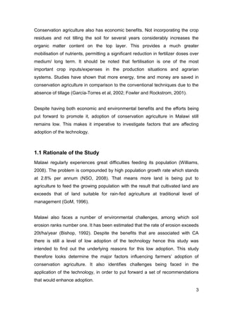 Factors affecting adoption of conservation agriculture in malawi | PDF