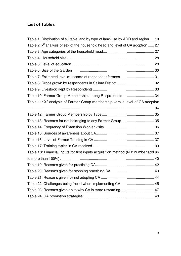Factors Affecting Adoption Of Conservation Agriculture In Malawi