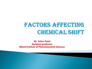 Mr. Taher Patel
Assistant professor
Gland Institute of Pharmaceutical Sciences
 