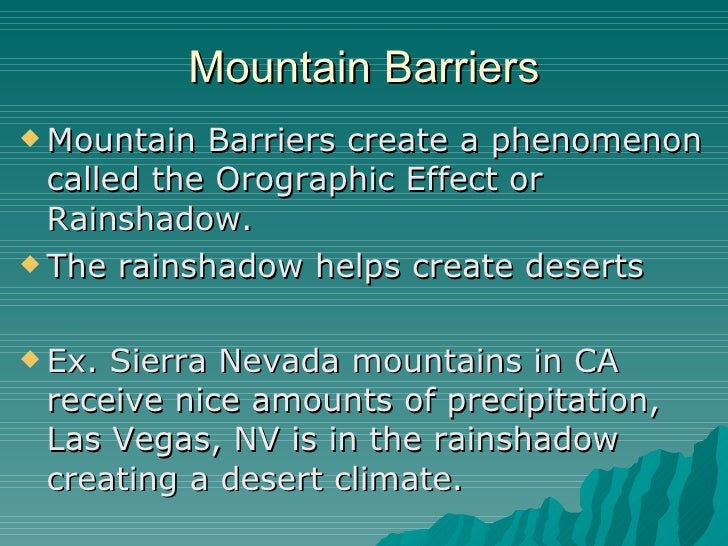 Factors affecting climate
