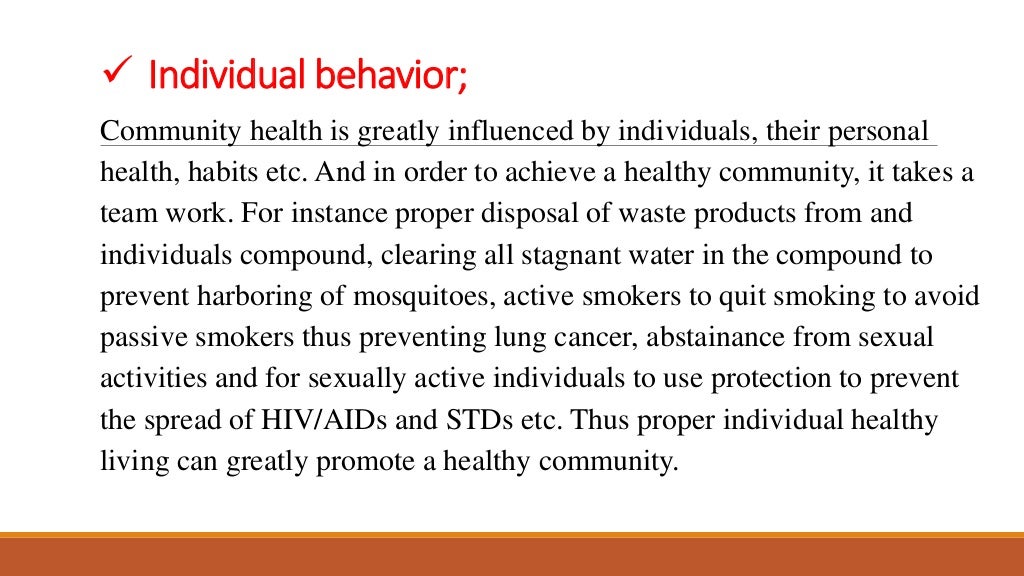Factors Affecting Community Health