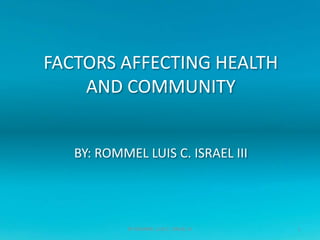 FACTORS AFFECTING COMMUNITY HEALTH | PPTX
