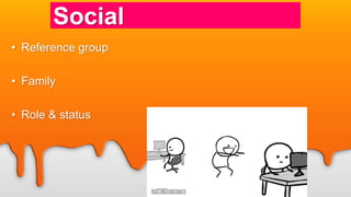 Social
• Reference group
• Family
• Role & status
 