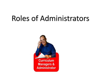 Roles of Administrators
 