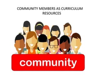 COMMUNITY MEMBERS AS CURRICULUM
RESOURCES
 