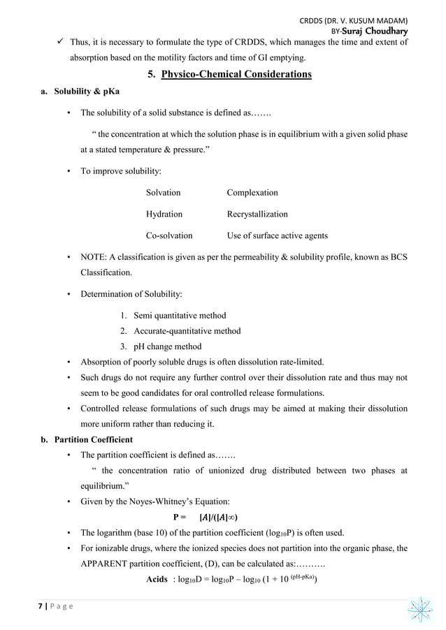 Factors Affecting Design Of Controlled Release Drug Delivery Systems