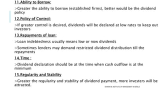 factors determining dividend policy