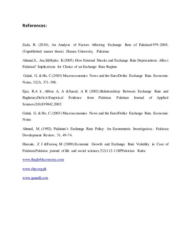 Master thesis exchange rate