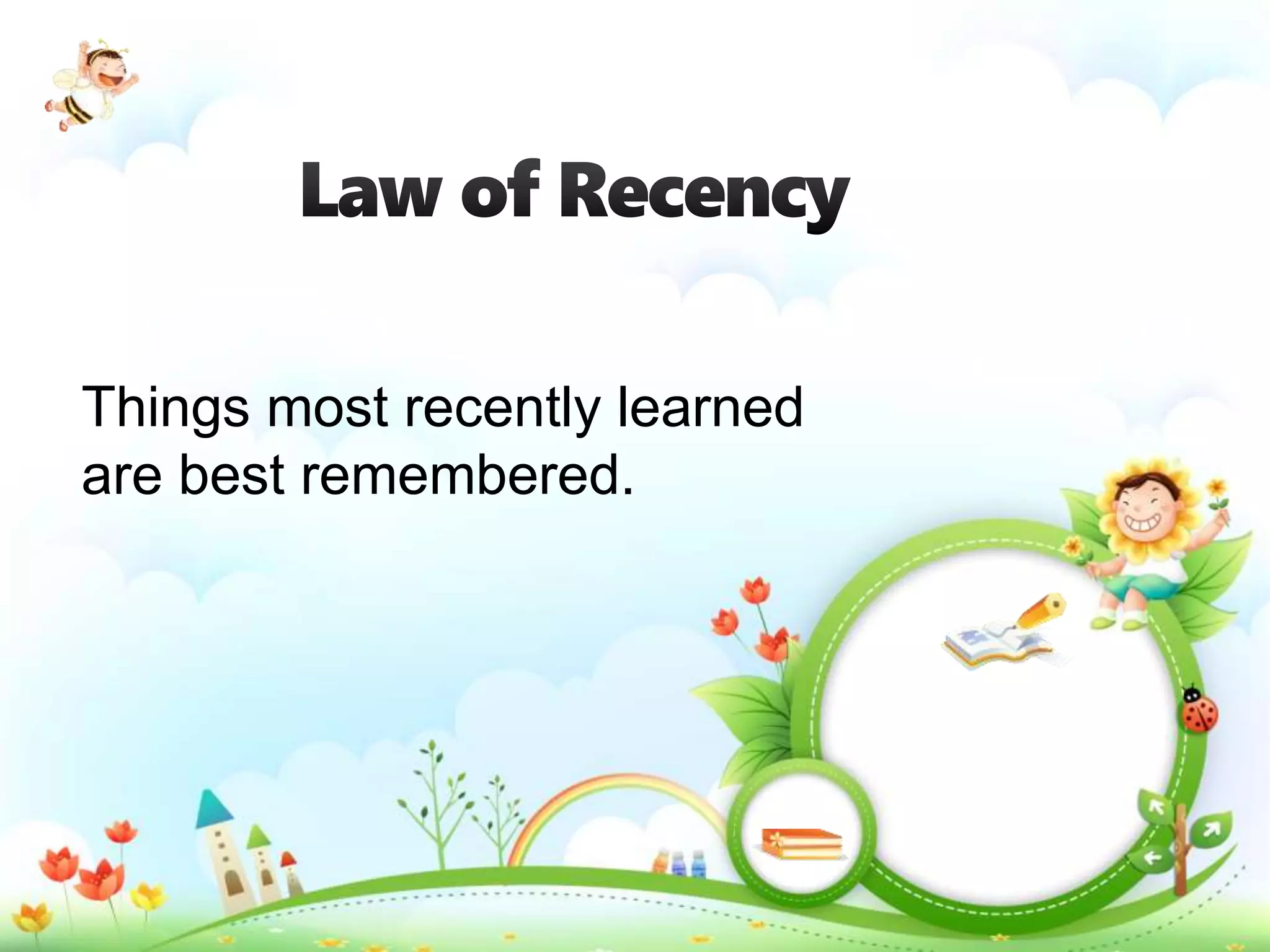 Things most recently learned
are best remembered.
 