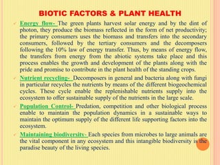 Factors affecting Plant Health – Edaphic factors and Biotic Factors | PDF