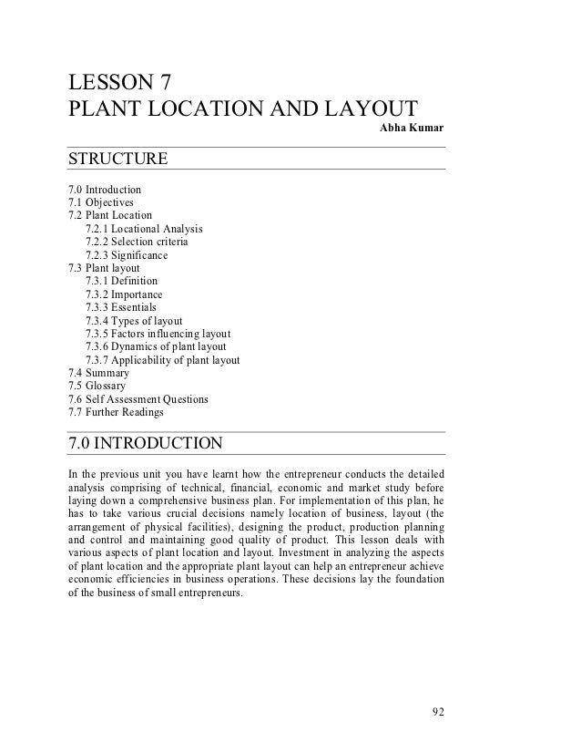 What are the factors affecting plant layout