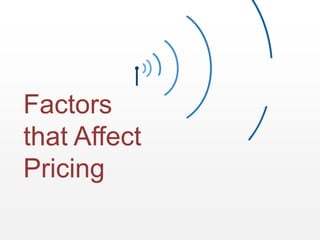 Factors
that Affect
Pricing
 