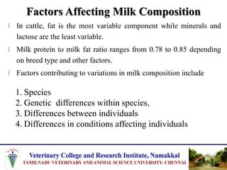 Factors affecting quality and quantity of milk in dairy cattle | PPTX