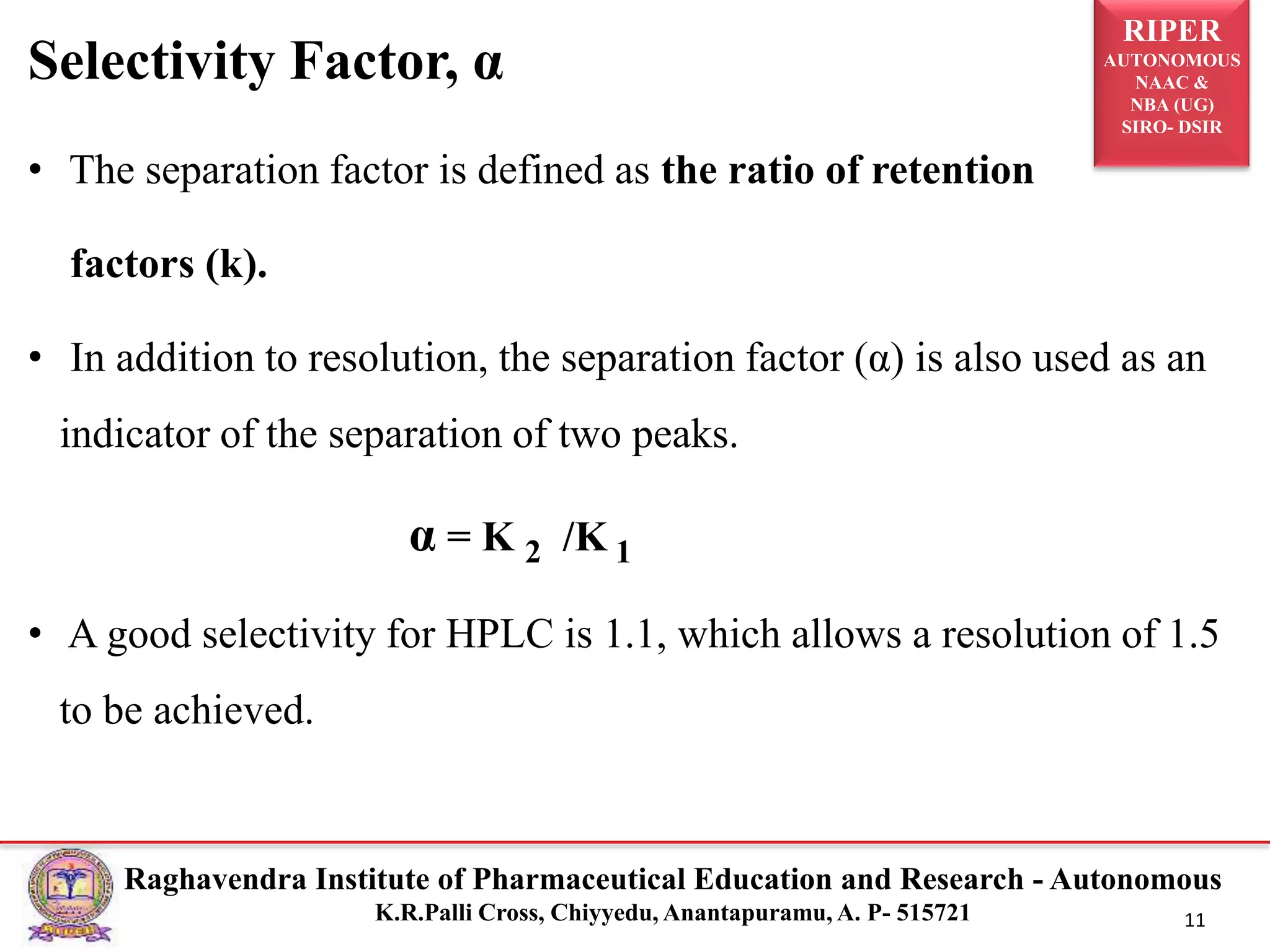Factors Affecting Resolution In HPLC. | PPTX