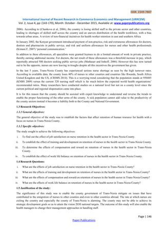 Factors Affecting Retention of Human Resources for Health in TRANS ...
