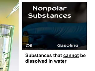 Substances that cannot be
dissolved in water
