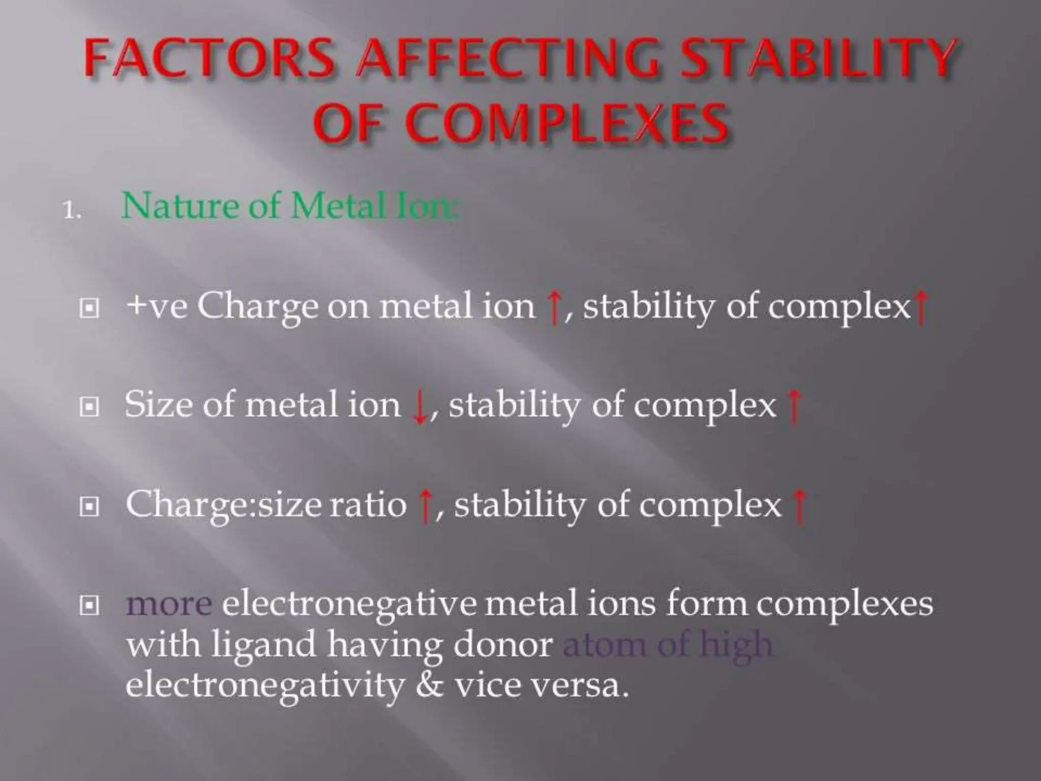 Factors affecting stability of complex and Chalets.pptx