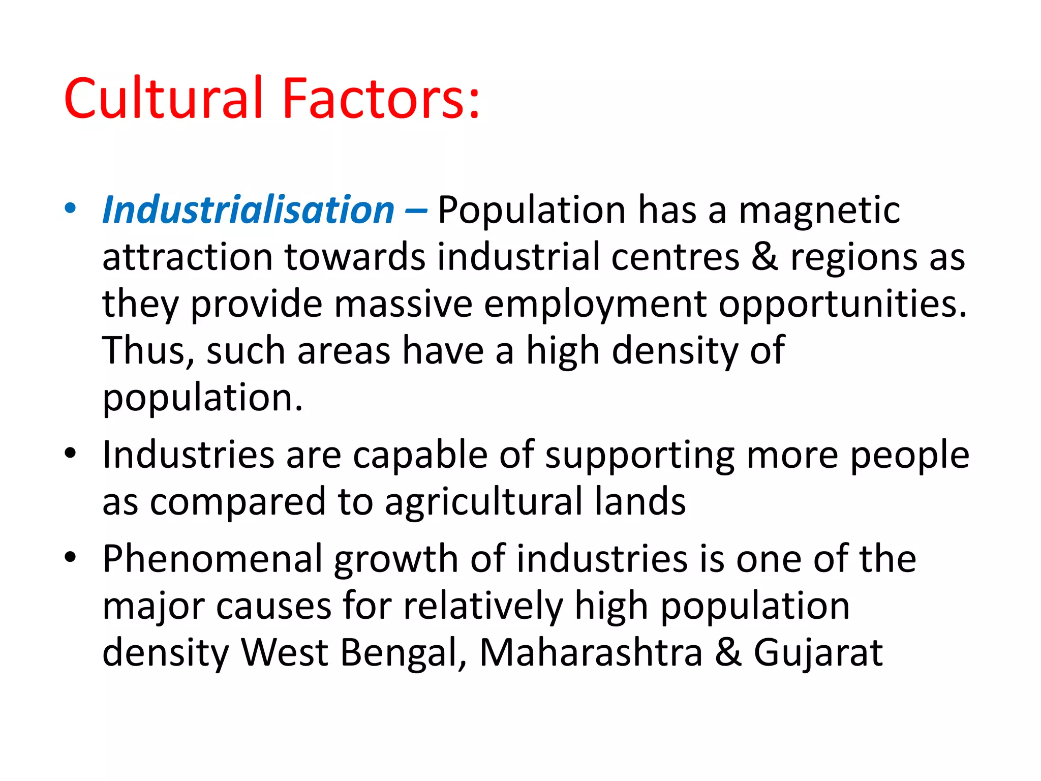 Factors Affecting the Distribution & Density of Population | PDF