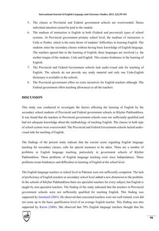 Factors affecting the learning of english at secondary 2(2), 95 101 | PDF