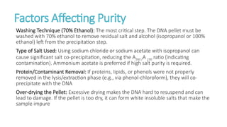 Purity Factor Factors Affecting the Yield and Purity of DNA.pptx