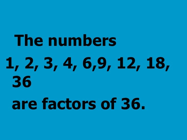 Factors And Multiples