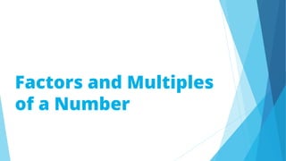 Factors and Multiples
of a Number
 