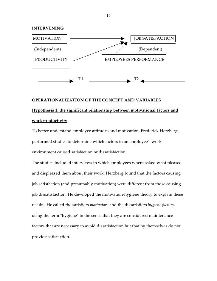 Thesis on motivation and job performance