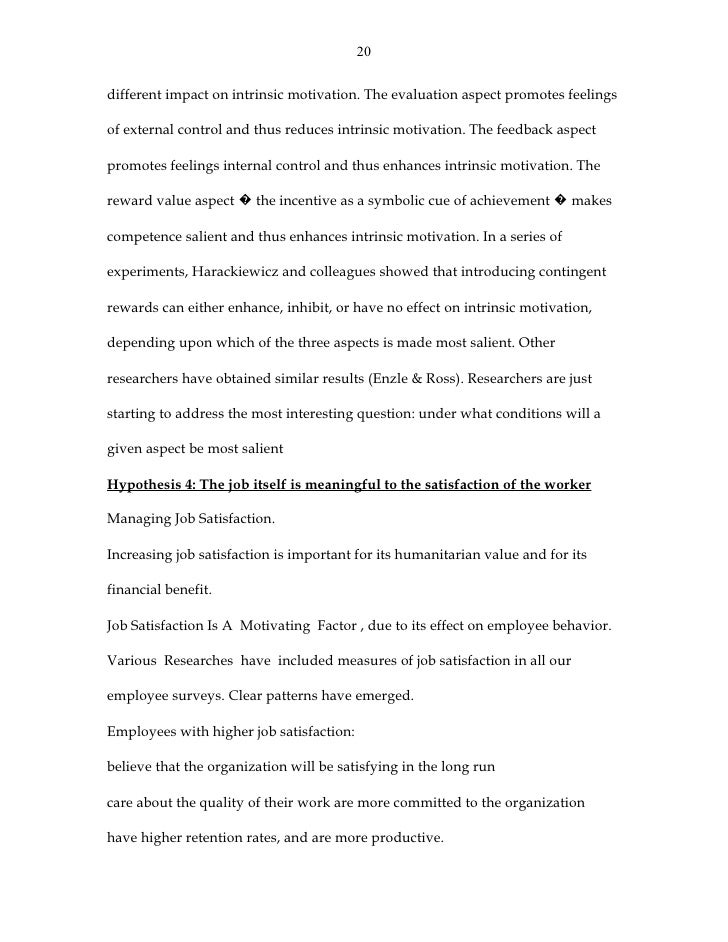 essay on job satisfaction