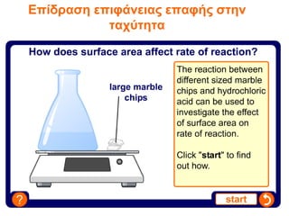 Επίδραση επιφάνειας επαφής στην
ταχύτητα
 